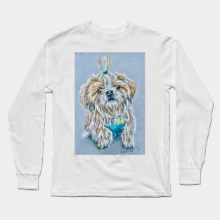 Shih Tzu with a ponytail Long Sleeve T-Shirt